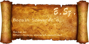 Bozsin Szeveréd névjegykártya